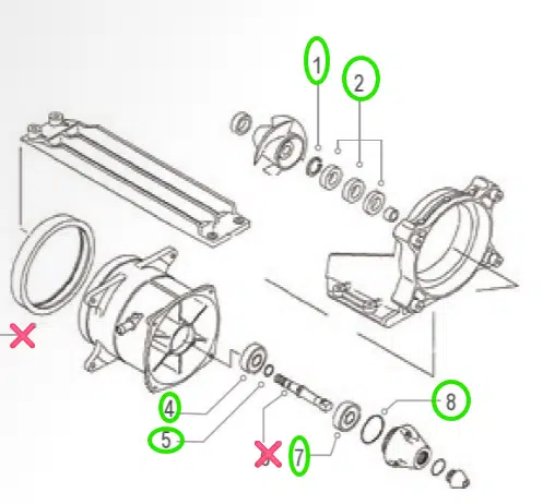 Kit réfection turbine WSM pour Jet Ski Kawasaki 900-1500cc 2004-2006 référence 003-614-01 – Image 3
