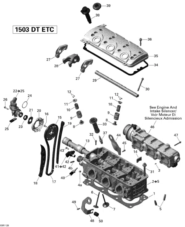 Arbre à cames - Camshaft Sea-Doo GTI-GTS 130 CV 2006-2016 référence 420837854 – Image 2