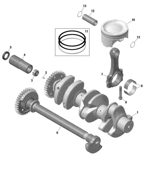 Arbre d'équilibrage - Balance Shaft Sea-Doo 1630cc 2016-2025 référence 420820275, 420820276 – Image 2