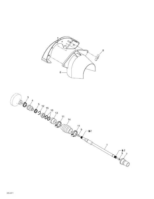 Arbre de transmission - Drive Shaft Sea-Doo 1998-2003 référence 272000151 – Image 2