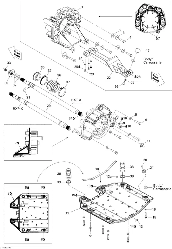 Arbre de transmission - Drive Shaft Sea-Doo RXP 2004-2011 référence 271001432, 271001601 – Image 4