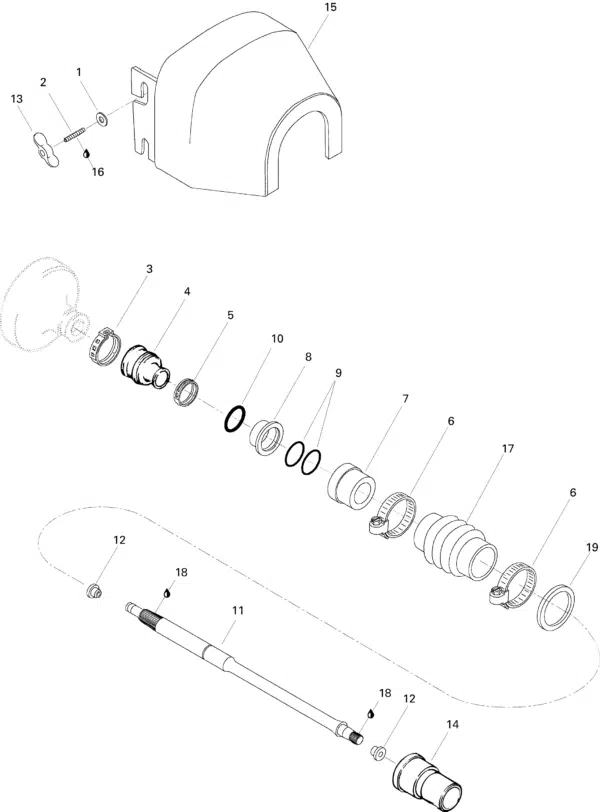 Arbre de transmission - Drive Shaft Sea-Doo 1996-2001 référence 272000073, 204120064 – Image 2