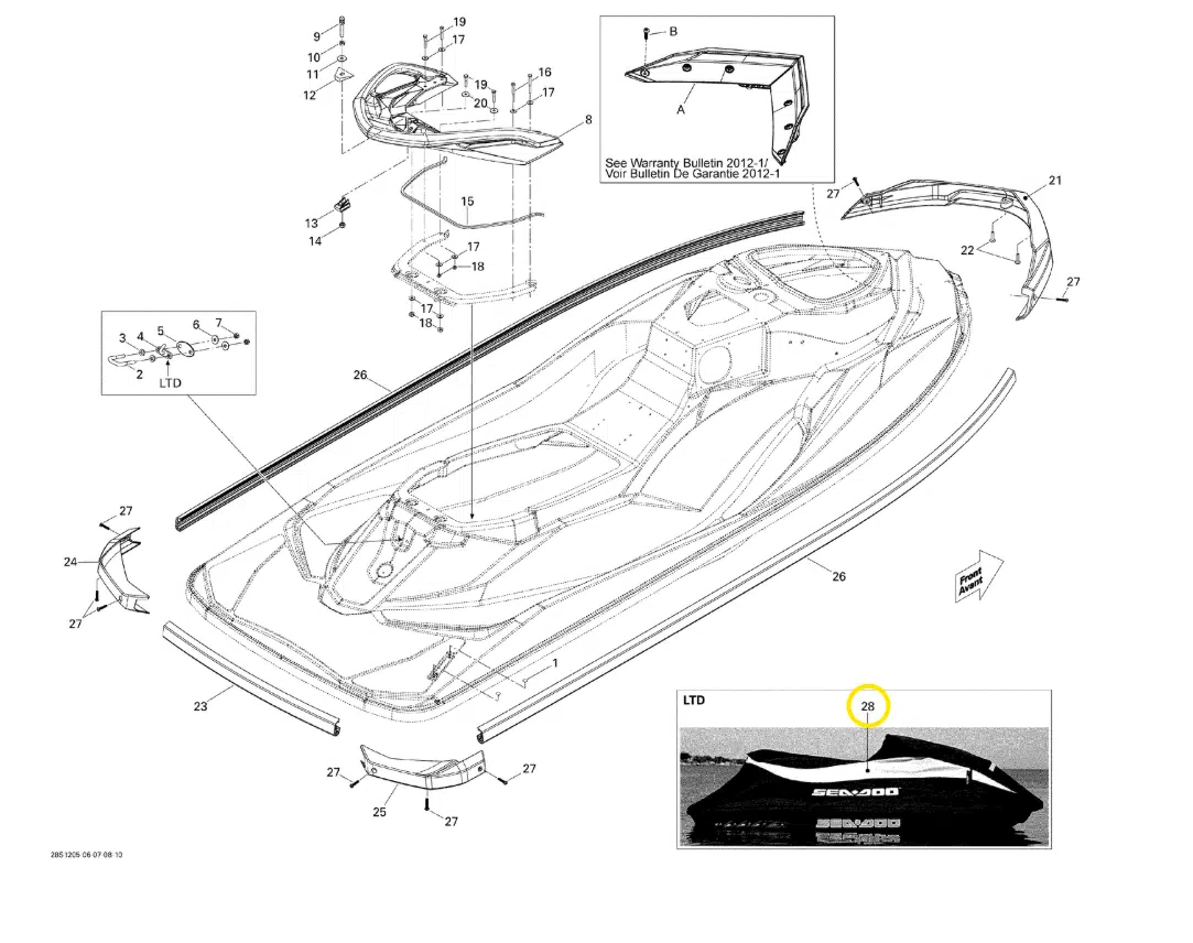 Bâche - Watercraft Cover Sea-Doo GTI 2011-2018 référence 280000495, 280000508, 280000598, 280000599, 295100722 – Image 4