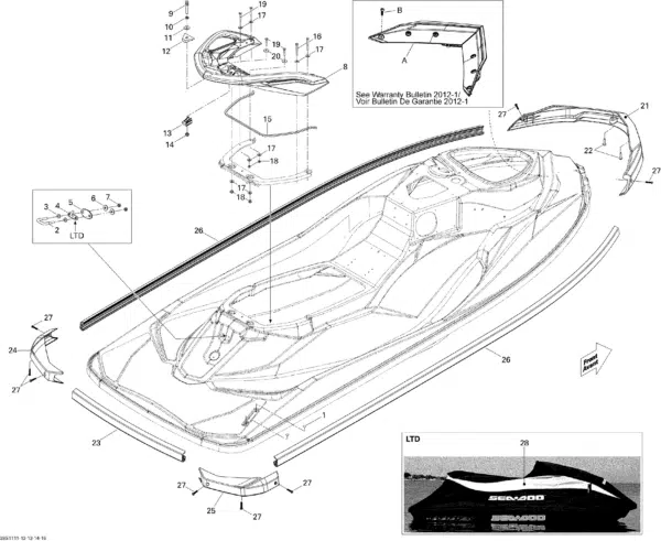 Bâche - Watercraft Cover Sea-Doo GTI - GTS 2011-2019 référence 280000495, 280000508, 280000598, 280000599, 295100722 – Image 3