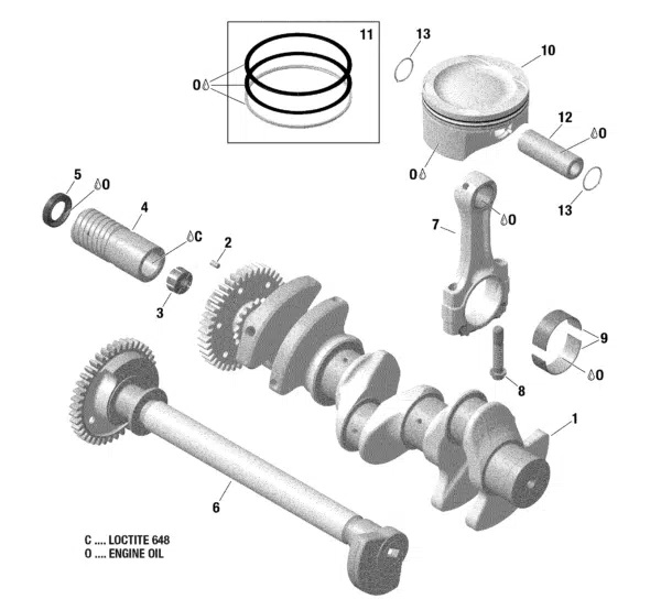 Bielle - Connecting Rod Ass'y Sea-Doo 1503 cc 2002-2020 référence 290917515, 290917516, 420917516, 420917518 – Image 2