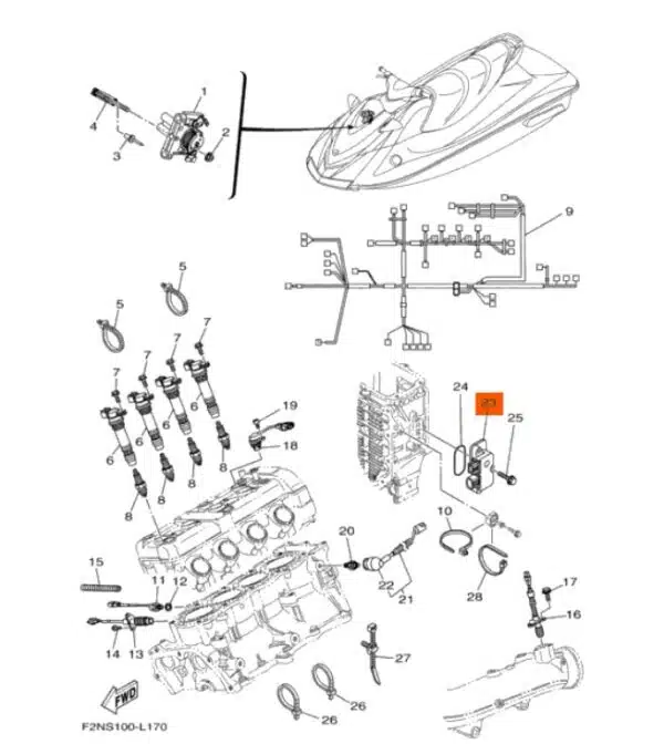 Bloc masse - Earth Plate Comp Yamaha 1100-1800cc 2007-2015 référence 6D3-8273J-01-00, 6D3-8273J-02-00 – Image 3