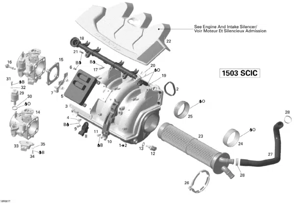 Boîtier papillon manuel - Throttle Body Sea-Doo 1503cc 2002-2011 référence 420889020, 420889022, 420889023, 420889024, 420889026, 420889027, 420892450, 420892452 – Image 5