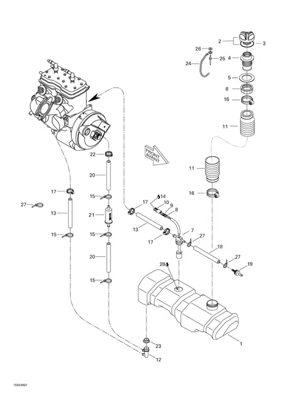 Bouchon d'huile - Oil Tank Cap Sea-Doo 1998-2005 référence 275000186 – Image 2