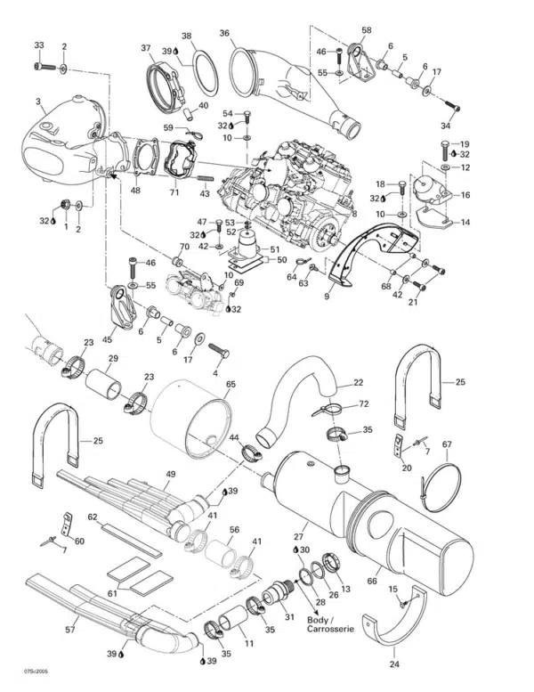 Boyau d’échappement - Hose Exhaust Sea-Doo 2000-2004 référence 274000875, 274000896 – Image 2