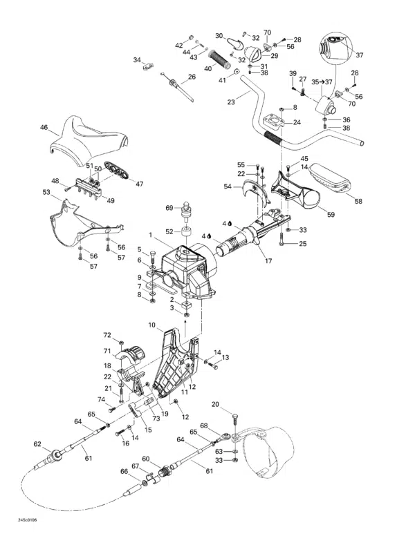 Câble d'accélerateur - Throttle Cable Sea-Doo 2000-2003 référence 277000851 – Image 2