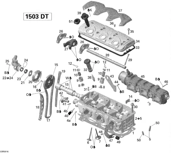 Cache culbuteur - Valve Cover Sea-Doo 2004-2011 référence 420660162, 420660164, 420660167 – Image 2