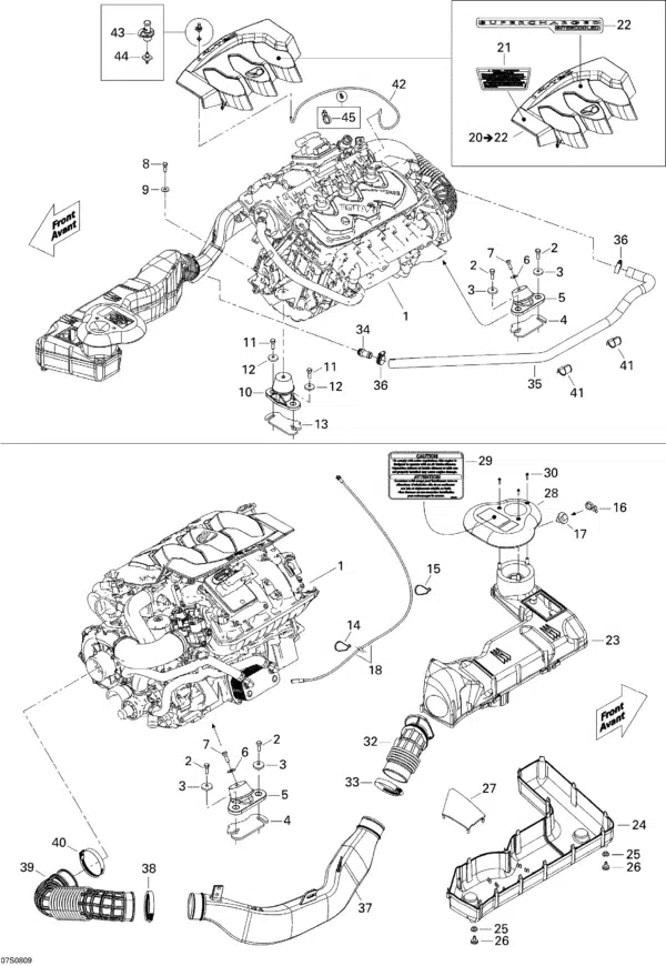 Cache moteur - Cover Ass'y Sea-Doo 2006-2009 référence 270000727, 270000677, 270000679 – Image 3