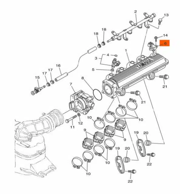 Capteur de pression d'air - Sensor Assy Yamaha GP-VX 1100-1300 2004-2012 référence 68F-83688-00-00 – Image 3