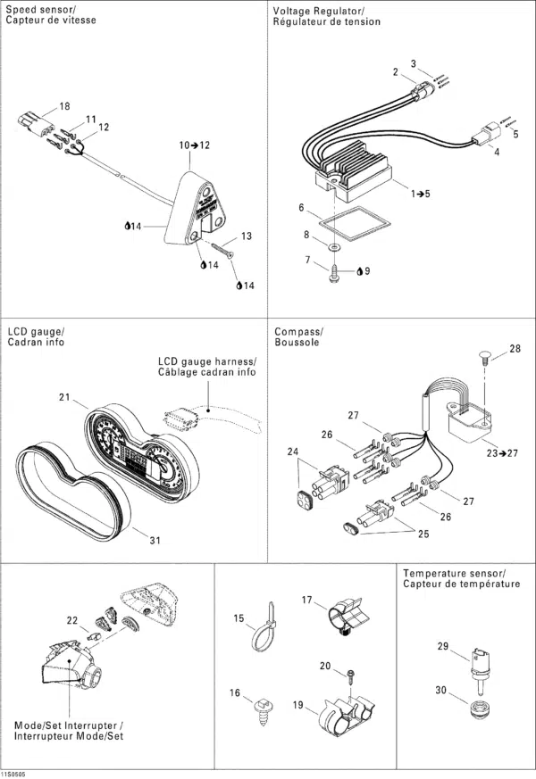 Capteur de température d'air - Air Temperature Sensor Sea-Doo 1998-2005 référence 280130092, 270600000 – Image 2