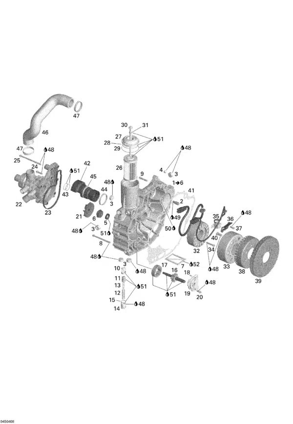 Carter d’allumage - Timing Drive Cover Ass’y Sea-Doo 185-215 CV 2003-2005 référence 420811579 – Image 3