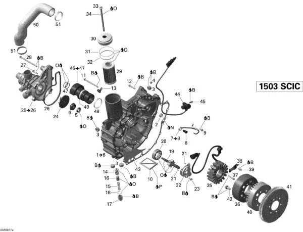 Carter d’allumage - Timing Drive Cover Ass’y Sea-Doo 215-255 CV 2008-2011 référence 420812623, 420481440 – Image 3