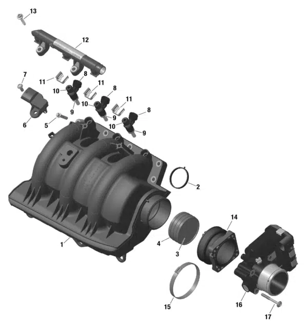 Collecteur d'admission d'air - Air Intake Manifold Sea-Doo 2014-2025 référence 420867365, 420867366, 420867368, 420827540 – Image 2