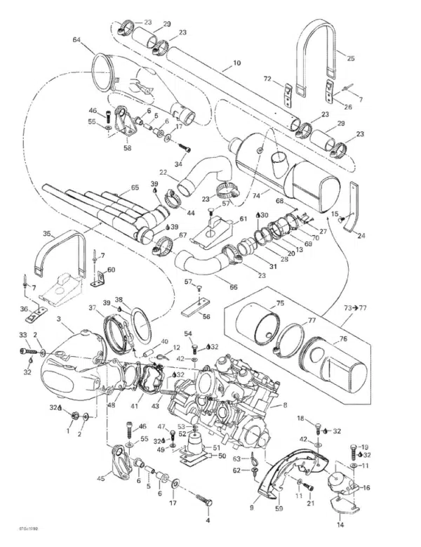 Cône d'échappement - Exhaust Cone Sea-Doo 1998-2004 référence 274000871, 274000872, 274000658, 274001108 – Image 2