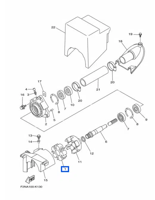 Coupleur marguerite - Rubber Shaft Coupling Yamaha 800-1300cc 1998-2015 référence 6D3-4581J-00-00, 6D3-4581J-01-00 – Image 2