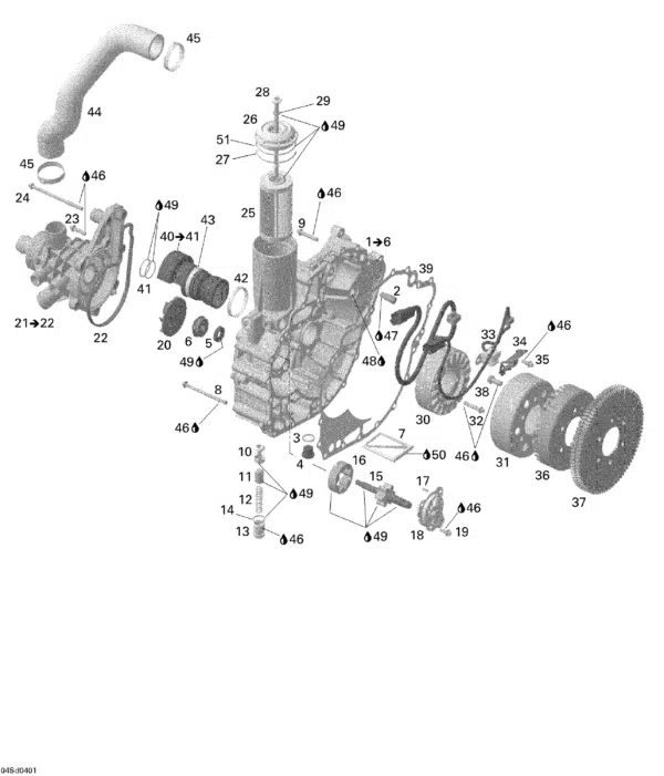 Couronne de lancement double 86/86 dents - Starter Double Gear Sea-Doo 2003-2006 référence 420834485, 420834489 – Image 3