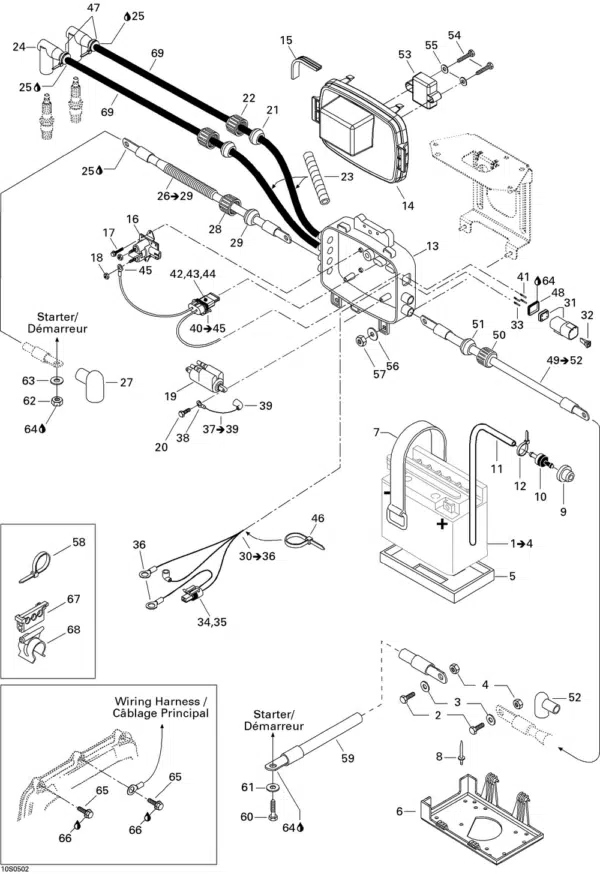 Tampon de batterie inférieur - Lower Battery Pad Sea-Doo 2002-2005 référence 278001746, 278001976 – Image 2
