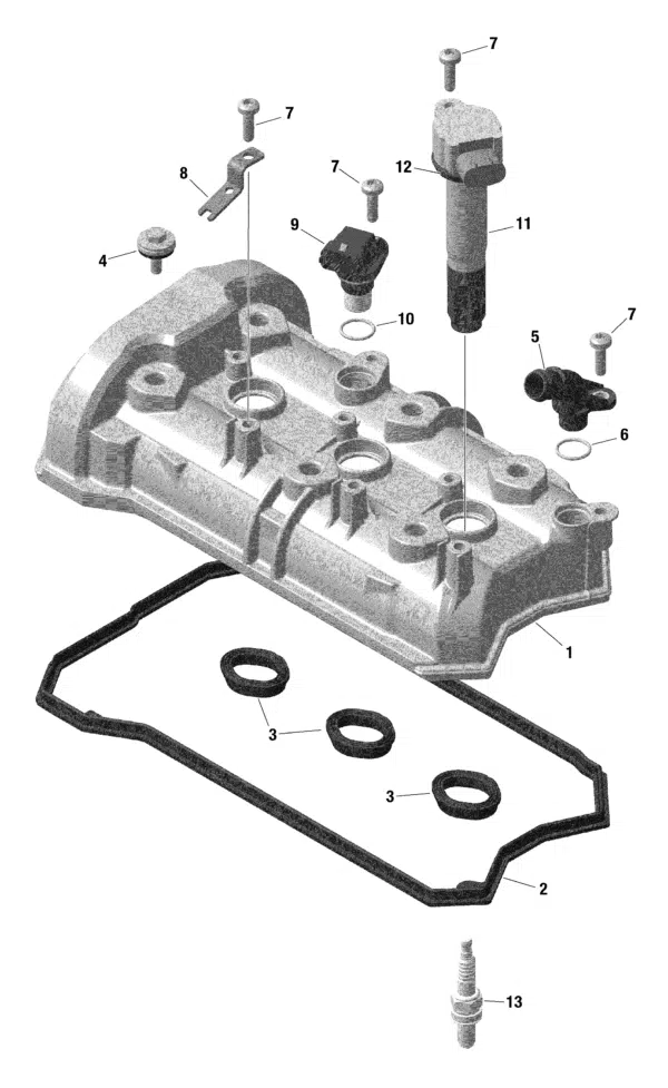 Couvercle cache culbuteur - Valve Cover Sea-Doo 2014-2025 référence 420911493 – Image 2