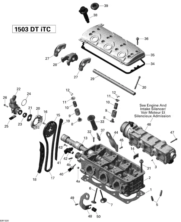 Couvercle cache culbuteur - Valve Cover Sea-Doo 2009-2016 référence 420811589 – Image 2