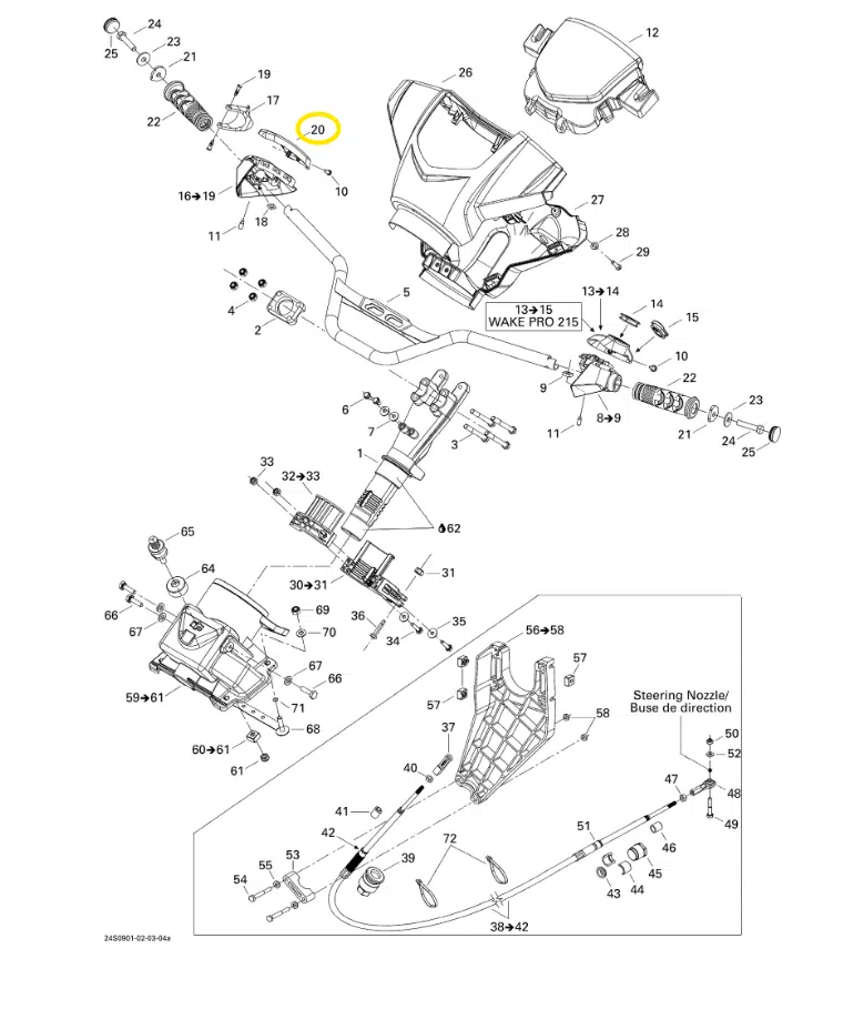Couvercle de logement d'accélérateur - Throttle Housing Cover Sea-Doo 951-1503cc 2002-2011 référence 277001023, 277001355, 277001102 – Image 4