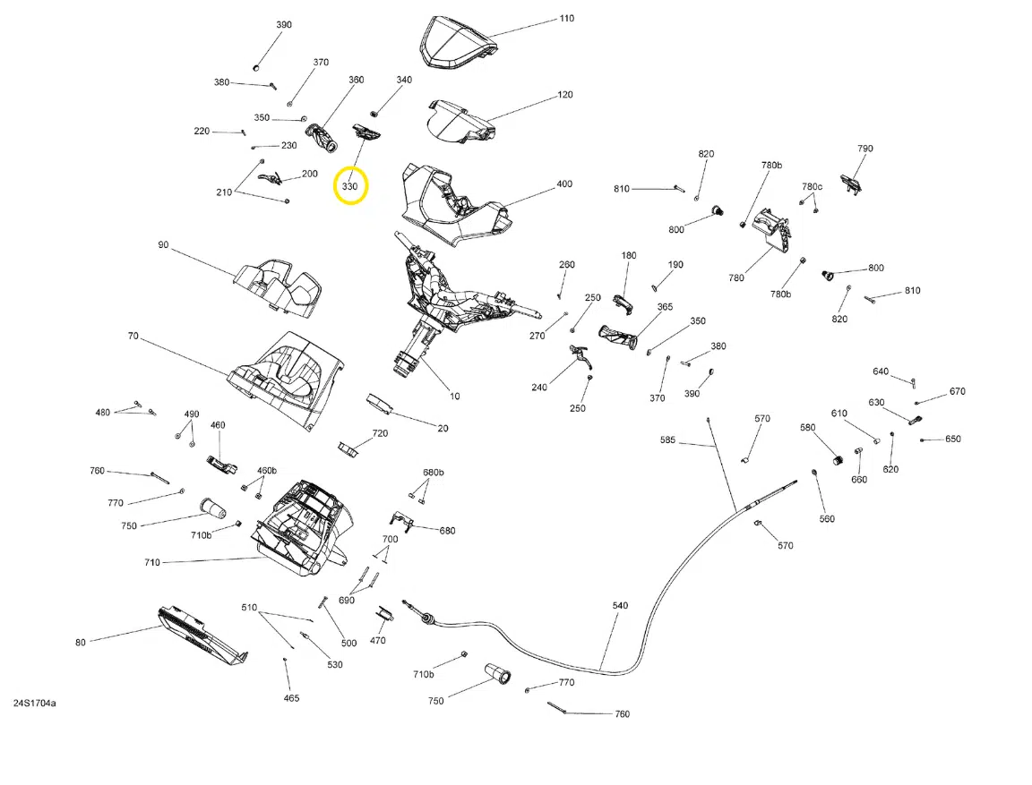 Couvercle de logement droit- Housing Cover RH Sea-Doo 1503cc 2010-2019 référence 277001625 – Image 2