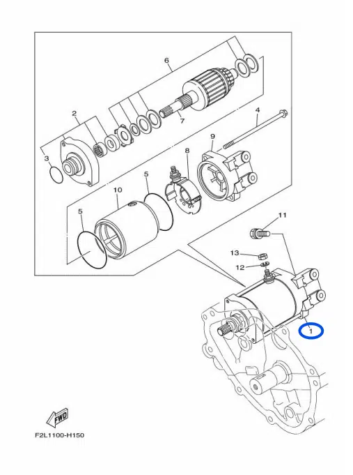 Démarreur - Starting Motor Yamaha VX 1100cc 2005-2015 référence 6D3-81800-00-00 – Image 2