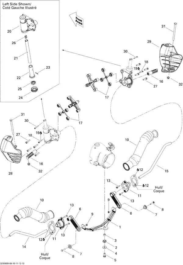 Douille à épaulement - Flanged Bushing Sea-Doo référence 293900042 Vis Hex. M6 X 25 - Hex Screw M6 X 25 Sea-Doo 2002-2011 référence 207162560 – Image 2