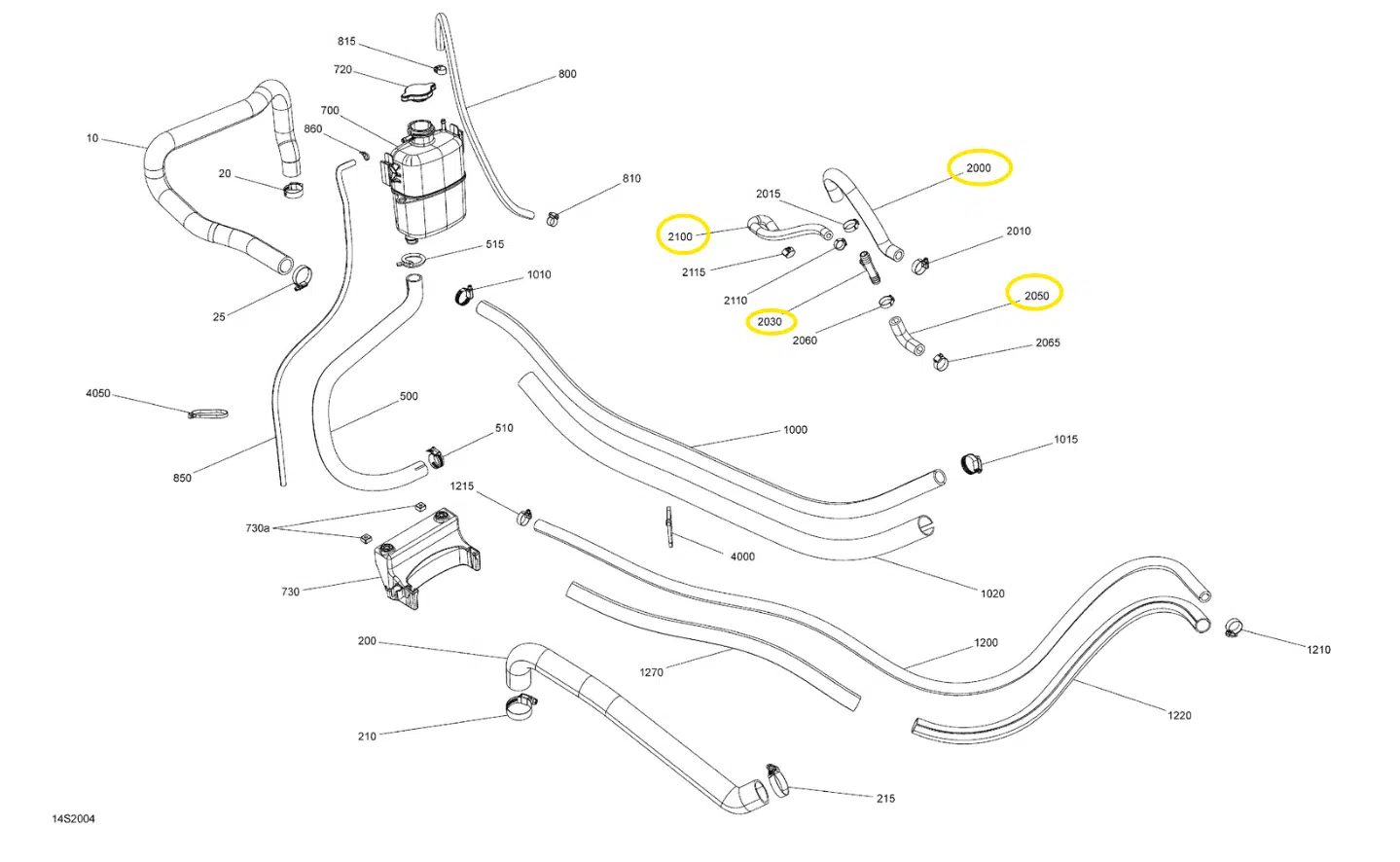 Durite d'échappement - Formed Hose Sea-Doo 1503-1630 cc 2008-2019 référence 293710116, 276000209, 276000191, 276000137, 276000244 – Image 4