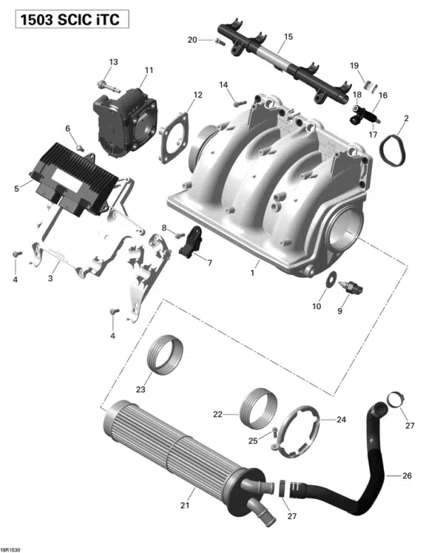Échangeur - Intercooler Sea-Doo 215 CV 2004-2016 référence 420889651, 420889652, 420889653, 420889654 – Image 3