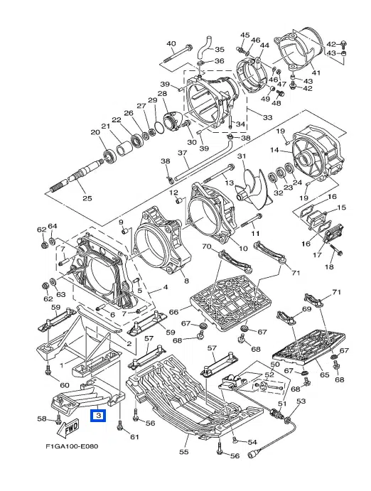 Écope - Intake Screen Yamaha GP-GP-R 800-1300cc 2000-2008 référence 67X-51333-00-94 – Image 2