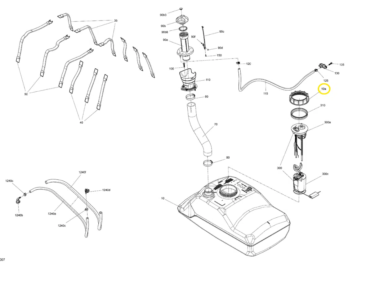Écrou de pompe à essence M30 - Special Nut M130 Sea-Doo 900-1630 cc 2008-2026 référence 250100062 – Image 5