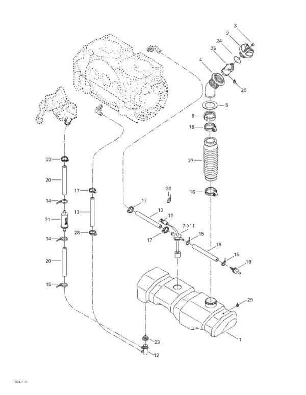 Goulot de remplissage d'huile - Filler Neck Sea-Doo 1996-2001 référence 275000187 – Image 2