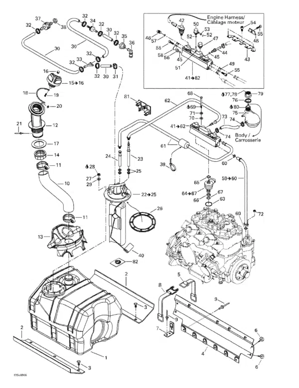 Goulot de remplissage à carburant - Fuel Filler Neck Sea-Doo 1996-2004 référence 275500229 – Image 2