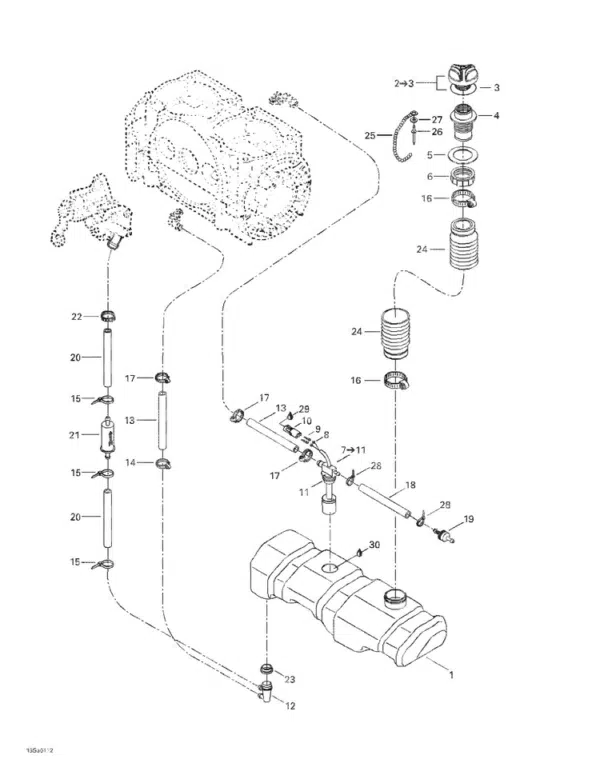 Goulot de remplissage d'huile - Filler Neck Sea-Doo 1998-2001 référence 275000212 – Image 2