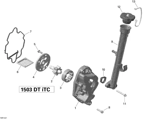 Goulot de remplissage d'huile - Oil Filler Tube Sea-Doo 2011-2017 référence 420856511, 420956923 – Image 2