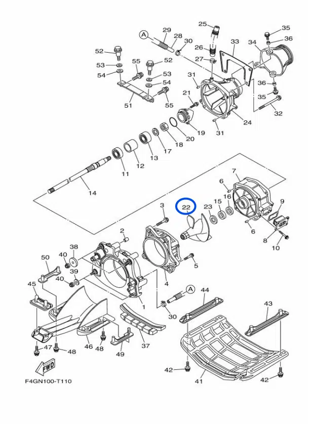 Hélice - Impeller Yamaha 1050 2016-2020 référence 6EY-R1321-01-00
