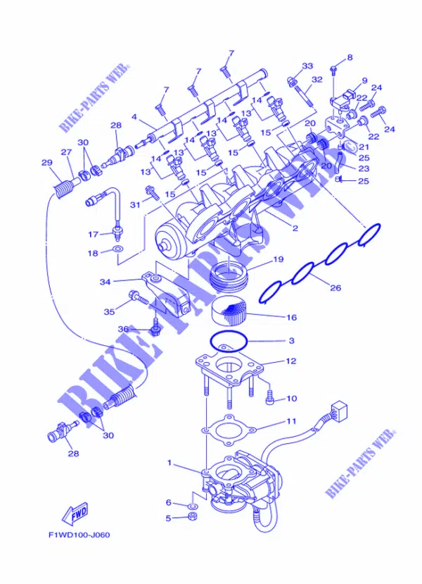 Injecteur - Injector Yamaha 2008-2012 référence 6S5-13761-00-00 – Image 2