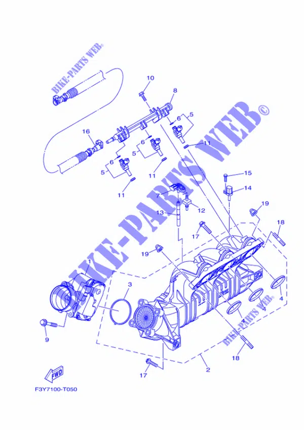 Injecteur - Injector Yamaha Moteur TR1 2016-2025 référence 2HC-13761-00-00 – Image 2