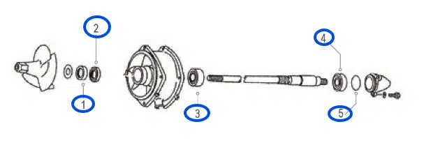 Kit réfection turbine WSM pour Jet Ski Yamaha 700 - 1100cc 1996-1999 WSM 003-631 – Image 2