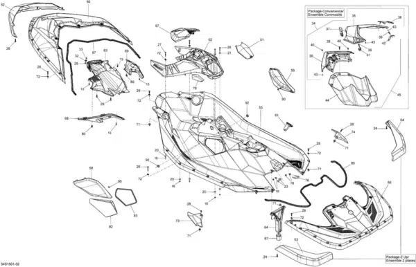 Kit de carrosserie blanc 3 pièces Sea-Doo Spark 2014-2016 – Image 3