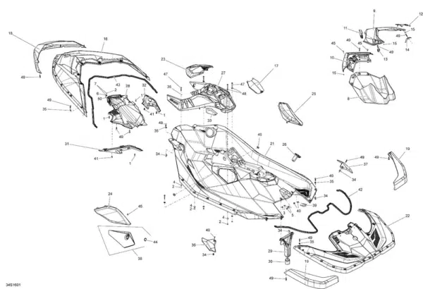 Kit de carrosserie bleu 3 pièces Sea-Doo Spark 2016-2017 – Image 3