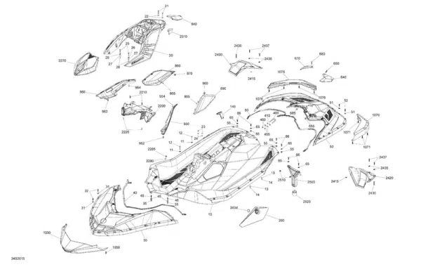 Kit de carrosserie rouge 4 pièces Sea-Doo Spark TRIXX 2020 – Image 3