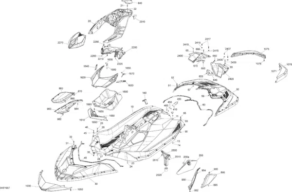 Kit de carrosserie vert 4 pièces Sea-Doo Spark 2019-2021 – Image 3