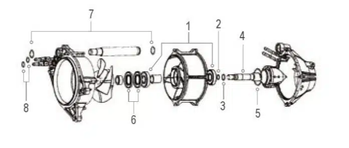 Kit réfection turbine WSM pour Jet Ski Polaris 650-1200cc 1994-2004 référence 003-616 – Image 2