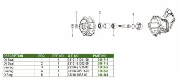 Kit réfection turbine WSM pour Jet Ski Yamaha 1100cc VX 2005-2015 référence 003-626 – Image 2