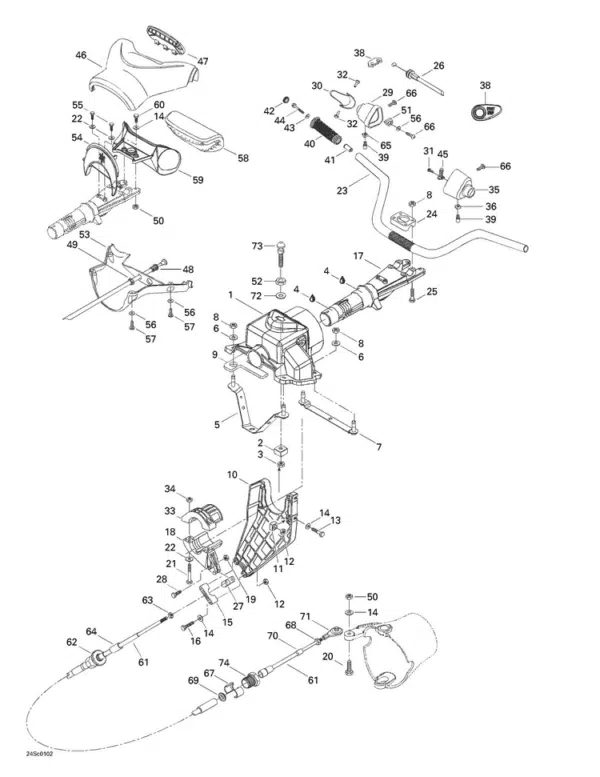 Manette d'accélérateur - Throttle Handle Sea-Doo 1996-2003 référence 277000214, 277000285, 277000872 – Image 2